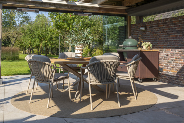 4SO Manitoba stapelbare tuinstoelen met zit-en rugkussen (latte) - 6